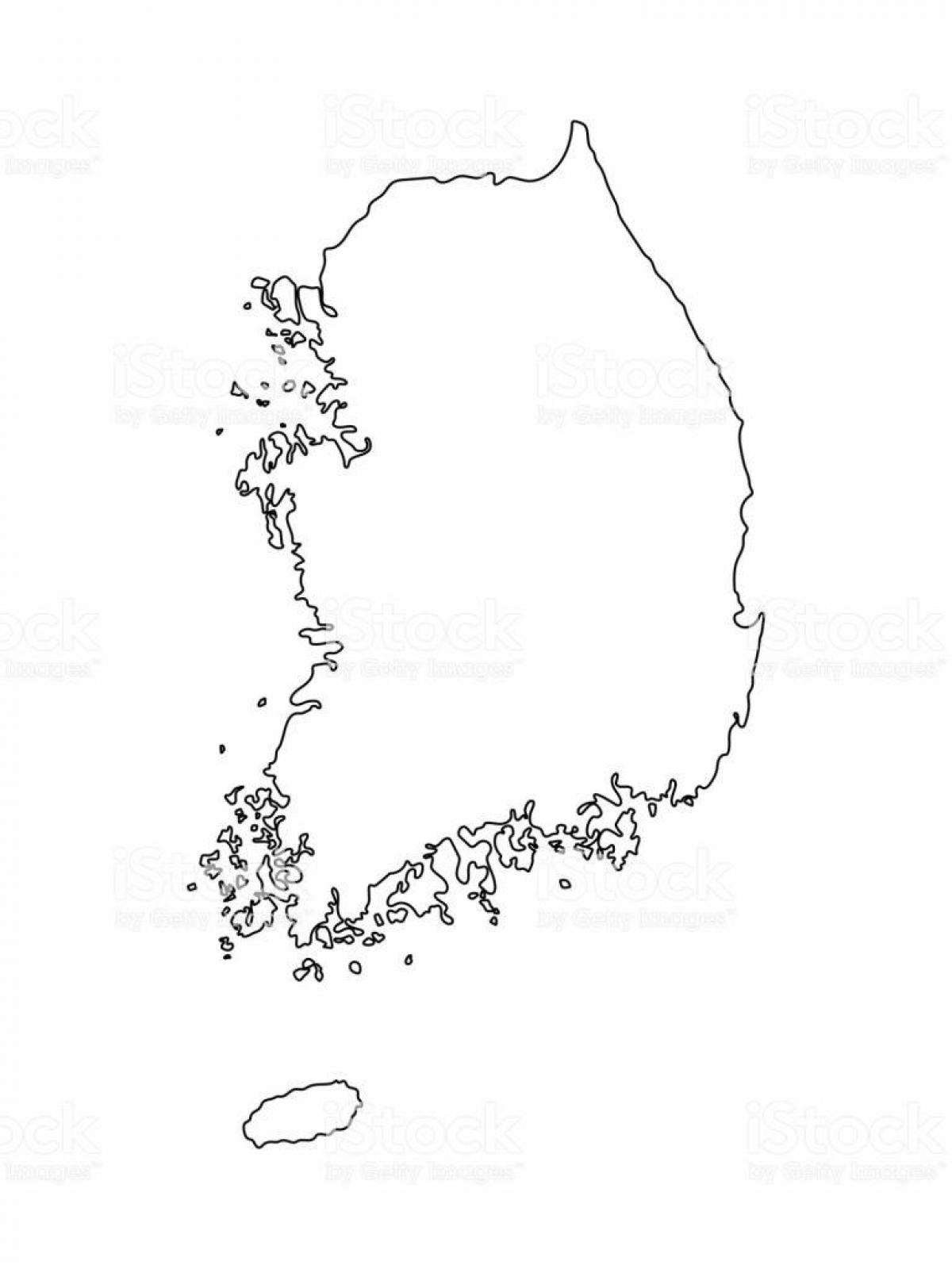 空的韩国（韩国）地图