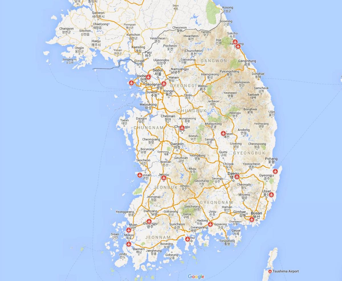 韩国(ROK)机场地图