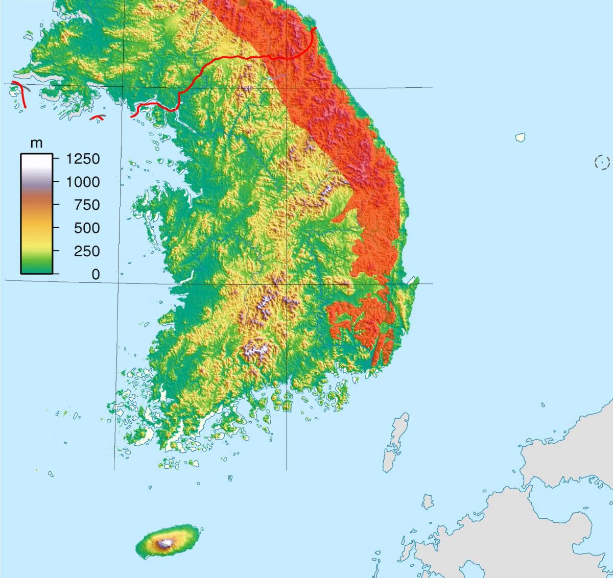 韩国(ROK)海拔高度图