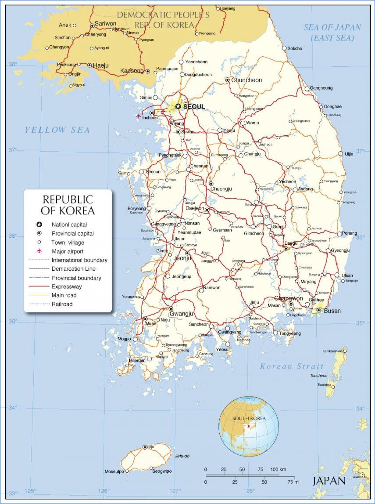 国家地图 韩国 (ROK)